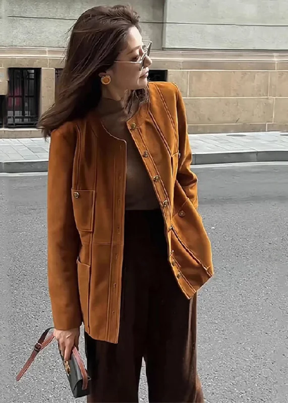 Women's faux fur coats in bright colors for a bold fashion statementCasual Caramel Metal Buttons Silm Fit Cotton Jacket Winter Women's faux fur coats in bright colors for a bold fashion statementCasual Caramel Metal Buttons Silm Fit Cotton Jacket Winter