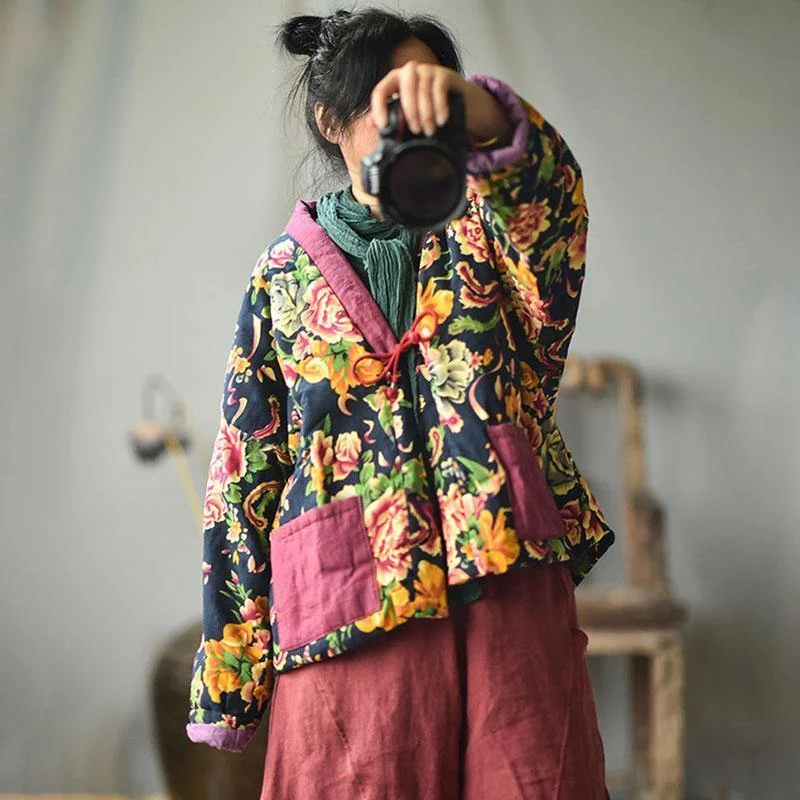 Women's reversible down coats with two - tone designs for versatile stylingCasual Flower Down Coat Parkas Women's reversible down coats with two - tone designs for versatile stylingCasual Flower Down Coat Parkas