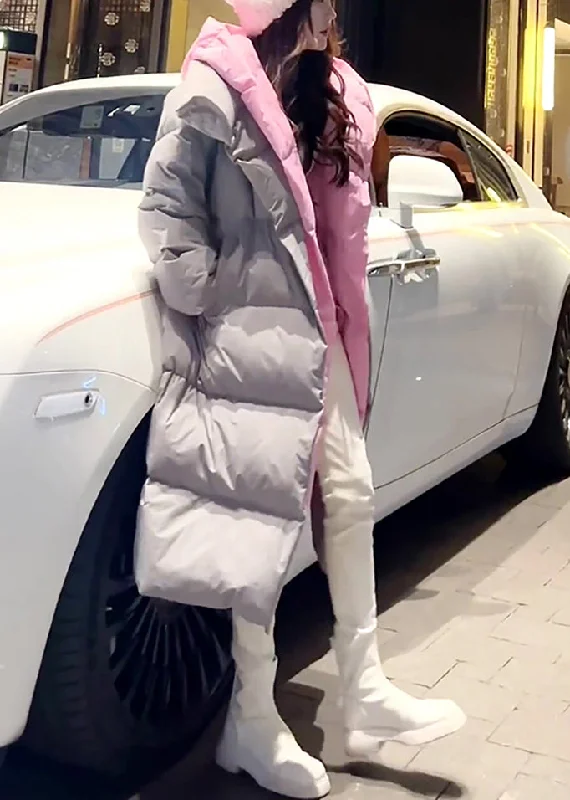 Shearling - lined women's leather coats for ultimate warmth and luxuryCasual Grey Hooded False Two Pieces Fine Cotton Filled Puffers Coat Winter Shearling - lined women's leather coats for ultimate warmth and luxuryCasual Grey Hooded False Two Pieces Fine Cotton Filled Puffers Coat Winter