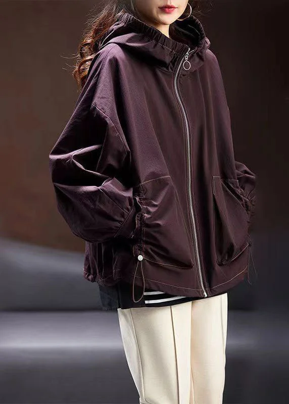 Quilted down women's coats with removable hoods for outdoor activitiesCasual Purple Zippered Patchwork Drawstring Hooded Coat Fall Quilted down women's coats with removable hoods for outdoor activitiesCasual Purple Zippered Patchwork Drawstring Hooded Coat Fall