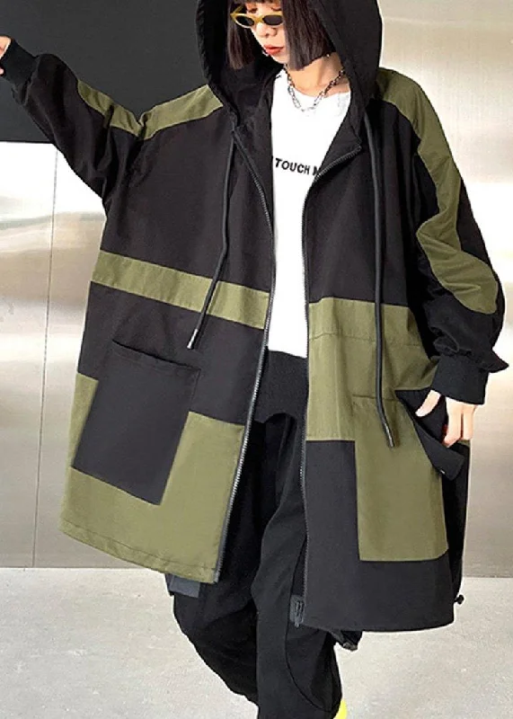 Women's faux fur coats in bright colors for a bold fashion statementChic Black Pockets Cotton zippered Spring Hoodie Coat Women's faux fur coats in bright colors for a bold fashion statementChic Black Pockets Cotton zippered Spring Hoodie Coat