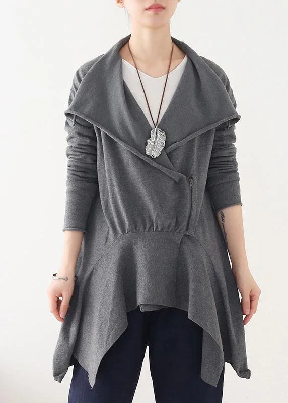 Quilted down women's coats with removable hoods for outdoor activitiesChic Grey Peter Pan Collar Zippered Fall Short Coat Quilted down women's coats with removable hoods for outdoor activitiesChic Grey Peter Pan Collar Zippered Fall Short Coat