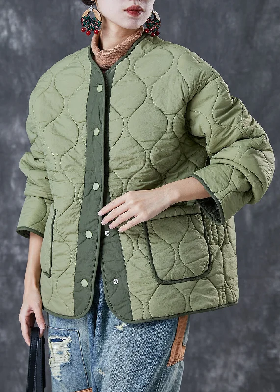 Hooded women's puffer coats in neon colors for high - visibility sportsChic Light Green Thick Patchwork Warm Fleece Jacket Winter Hooded women's puffer coats in neon colors for high - visibility sportsChic Light Green Thick Patchwork Warm Fleece Jacket Winter