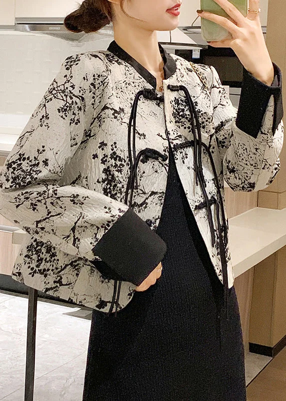 Shearling - lined women's leather coats for ultimate warmth and luxuryChinese Style Black O-Neck Button Cotton Coat Spring Shearling - lined women's leather coats for ultimate warmth and luxuryChinese Style Black O-Neck Button Cotton Coat Spring