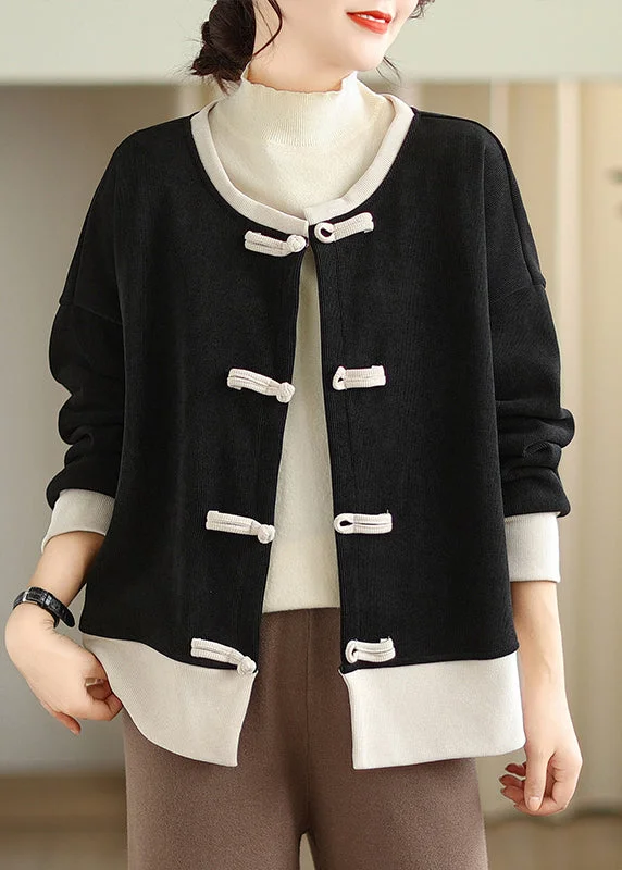 Petite women's wool blend coats with a tailored fit for a flattering silhouetteChinese Style Black O Neck Oriental Button Warm Fleece Coats Fall Petite women's wool blend coats with a tailored fit for a flattering silhouetteChinese Style Black O Neck Oriental Button Warm Fleece Coats Fall