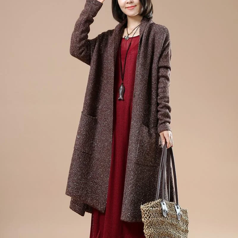 Plus size women's wool blend coats for a warm and stylish winterChocolate winter knit coats sweater cardigans Plus size women's wool blend coats for a warm and stylish winterChocolate winter knit coats sweater cardigans