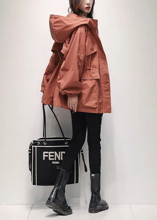 Oversized women's wool coats in a monochromatic look for a trendy outfitClassy Brick Red Hooded Drawstring Fine Cotton Filled Cinch Jackets Spring Oversized women's wool coats in a monochromatic look for a trendy outfitClassy Brick Red Hooded Drawstring Fine Cotton Filled Cinch Jackets Spring