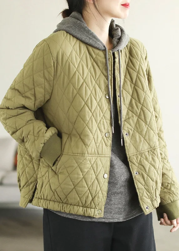 Women's pea coats with brass buttons for a nautical - inspired styleClassy Green Stand Collar Pockets Side Open Fine Cotton Filled Parka Jacket Winter Women's pea coats with brass buttons for a nautical - inspired styleClassy Green Stand Collar Pockets Side Open Fine Cotton Filled Parka Jacket Winter