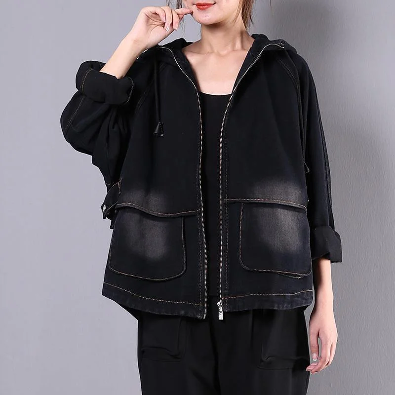 Oversized women's wool coats in a monochromatic look for a trendy outfitClassy hooded embroidery Fine outfit denim black silhouette jackets Oversized women's wool coats in a monochromatic look for a trendy outfitClassy hooded embroidery Fine outfit denim black silhouette jackets