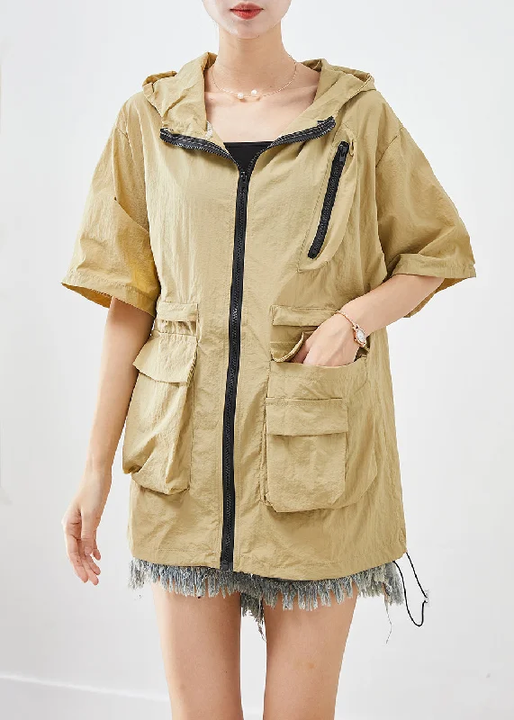 Women's faux fur coats in bright colors for a bold fashion statementClassy Khaki Zip Up Pockets UPF 50+ Coat Jacket Summer Women's faux fur coats in bright colors for a bold fashion statementClassy Khaki Zip Up Pockets UPF 50+ Coat Jacket Summer