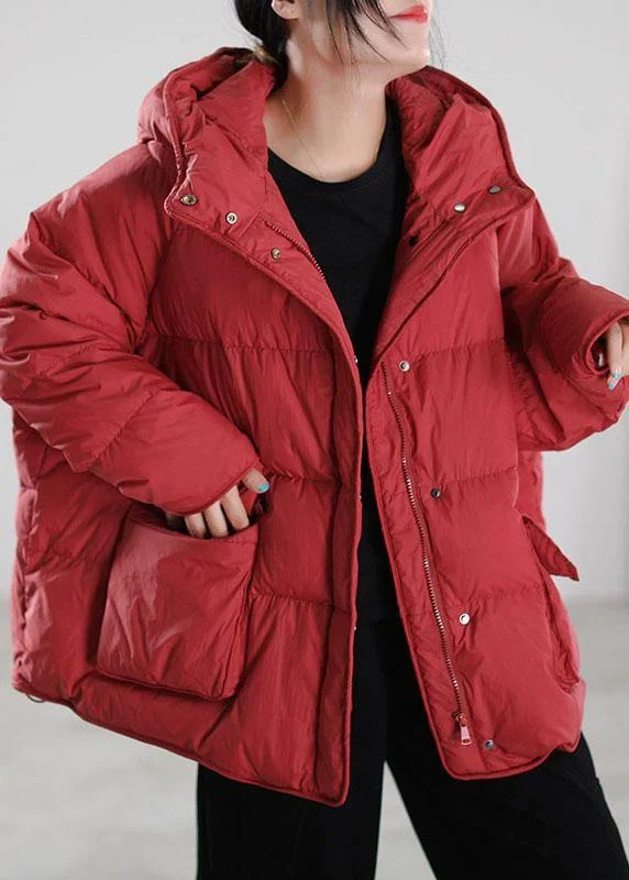 Checkered women's wool coats in a classic pattern for a timeless styleClassy Red Hooded Duck Down Puffer Coat Winter Checkered women's wool coats in a classic pattern for a timeless styleClassy Red Hooded Duck Down Puffer Coat Winter