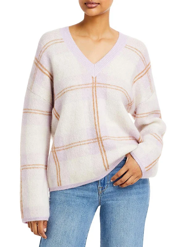 Knee - Length Women's Wool Blend Sweater Dresses in Neutral ColorsColleen Womens Mohair Blend Plaid Pullover Sweater Knee - Length Women's Wool Blend Sweater Dresses in Neutral ColorsColleen Womens Mohair Blend Plaid Pullover Sweater