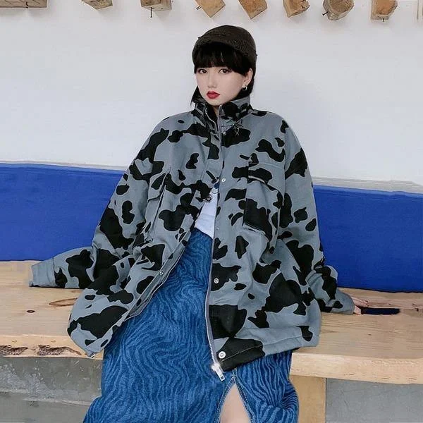 Belted women's cashmere coats in soft pastels for a luxurious feelContrast Color Print Women Jacket Casual Loose Stand Collar Keep Warm Trendy Jacket Coat Belted women's cashmere coats in soft pastels for a luxurious feelContrast Color Print Women Jacket Casual Loose Stand Collar Keep Warm Trendy Jacket Coat