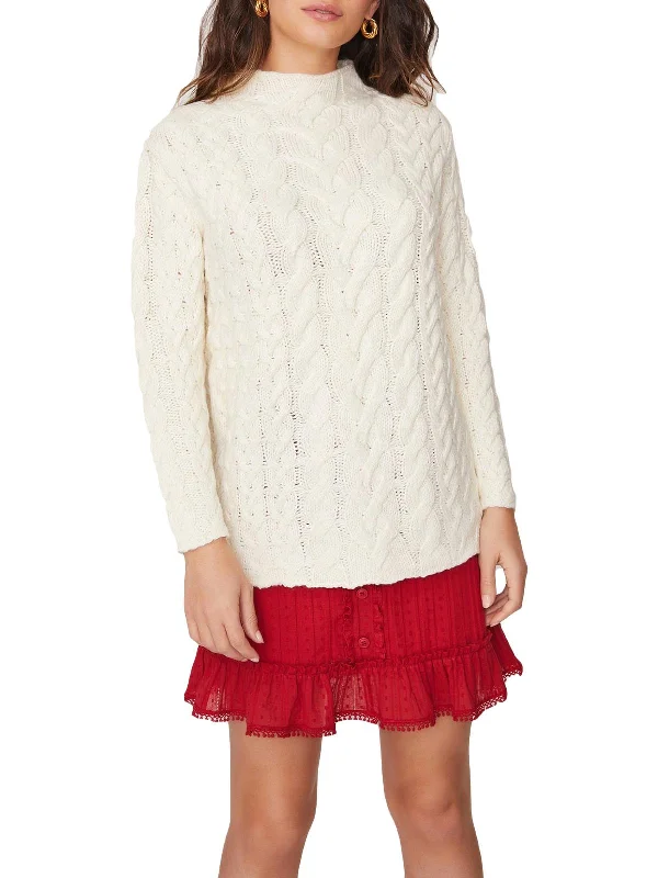 A - Line Women's Merino Wool Sweater Dresses in Classic StylesCotton Wood Womens Open Stitch Cable Knit Funnel-Neck Sweater A - Line Women's Merino Wool Sweater Dresses in Classic StylesCotton Wood Womens Open Stitch Cable Knit Funnel-Neck Sweater