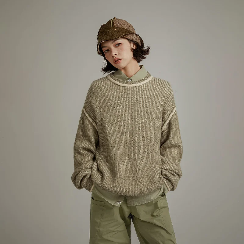 Plus Size Women's Sequined Sweaters for Special OccasionsLine Color Combination Loose Knit Sweater Plus Size Women's Sequined Sweaters for Special OccasionsLine Color Combination Loose Knit Sweater