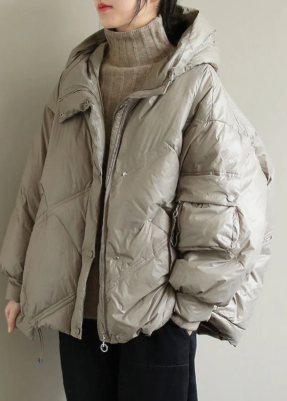 Women's longline double - breasted camel coats for a sophisticated lookElegant Beige Hooded drawstring Duck Down Down Jacket Winter Women's longline double - breasted camel coats for a sophisticated lookElegant Beige Hooded drawstring Duck Down Down Jacket Winter