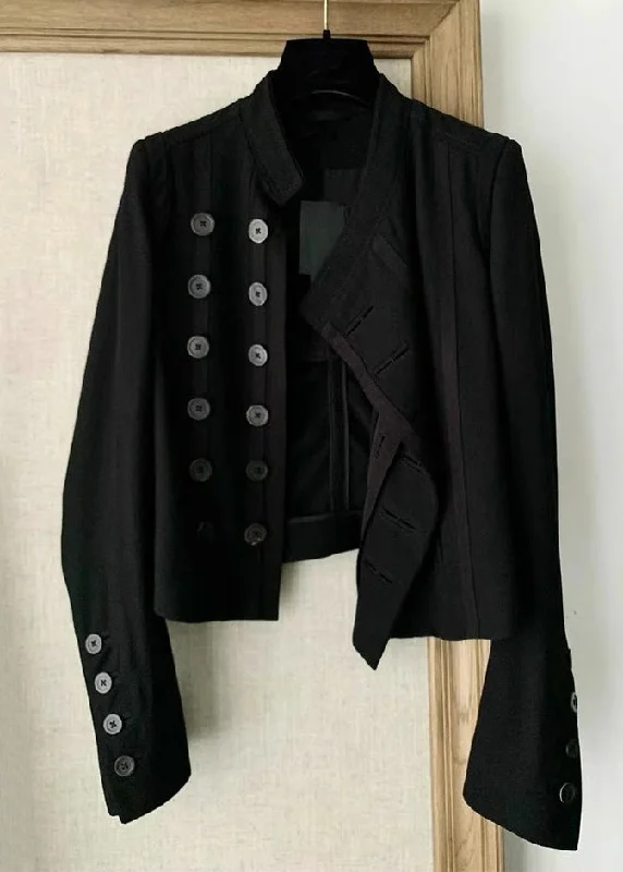 Petite women's wool blend coats with a tailored fit for a flattering silhouetteElegant Black Button Patchwork Cotton Coat Long Sleeve Petite women's wool blend coats with a tailored fit for a flattering silhouetteElegant Black Button Patchwork Cotton Coat Long Sleeve