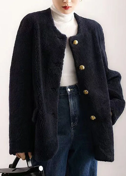 Oversized women's wool coats in a monochromatic look for a trendy outfitElegant Navy O Neck Pockets Button Patchwork Wool Coat Winter Oversized women's wool coats in a monochromatic look for a trendy outfitElegant Navy O Neck Pockets Button Patchwork Wool Coat Winter