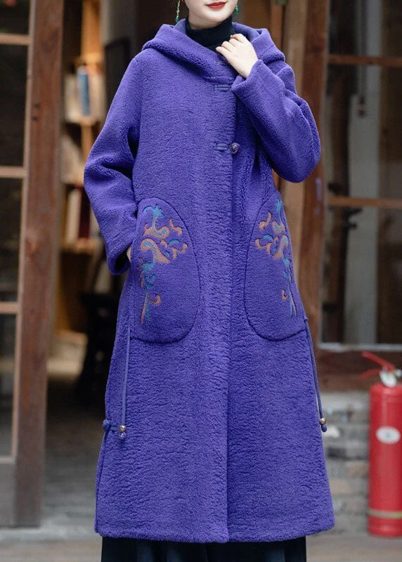 Women's faux fur coats in bright colors for a bold fashion statementElegant Purple Hooded Embroideried Tassel Teddy Faux Fur Coats Winter Women's faux fur coats in bright colors for a bold fashion statementElegant Purple Hooded Embroideried Tassel Teddy Faux Fur Coats Winter