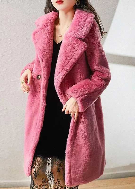 Women's reversible down coats with two - tone designs for versatile stylingElegant Rose Peter Pan Collar Pockets Patchwork Wool Coat Winter Women's reversible down coats with two - tone designs for versatile stylingElegant Rose Peter Pan Collar Pockets Patchwork Wool Coat Winter