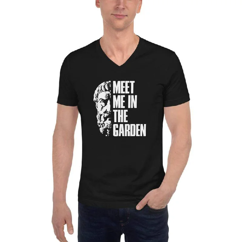 Sleeveless Women T Shirt for Summer ComfortEpicurus Portrait - Meet Me In The Garden - Unisex V-Neck T-Shirt Sleeveless Women T Shirt for Summer ComfortEpicurus Portrait - Meet Me In The Garden - Unisex V-Neck T-Shirt