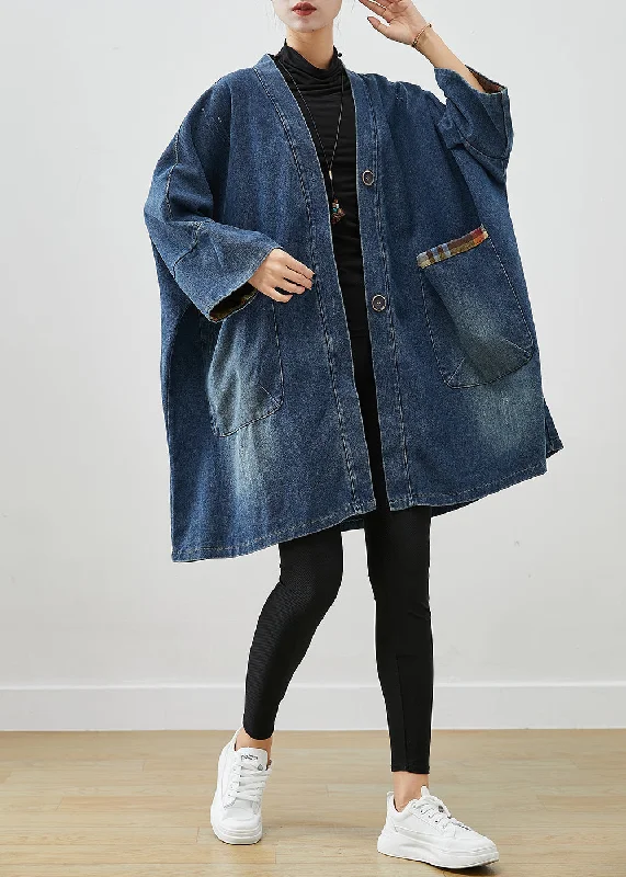 Petite women's wool blend coats with a tailored fit for a flattering silhouetteFashion Blue Oversized Patchwork Denim Coats Fall Petite women's wool blend coats with a tailored fit for a flattering silhouetteFashion Blue Oversized Patchwork Denim Coats Fall