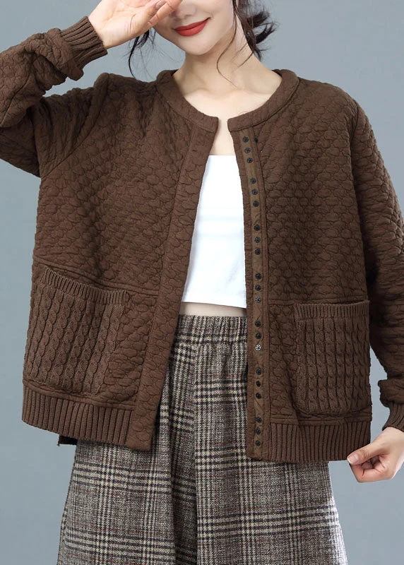 Quilted down women's coats with removable hoods for outdoor activitiesFashion Coffee Oversized Knit Patchwork Cotton Jackets Winter Quilted down women's coats with removable hoods for outdoor activitiesFashion Coffee Oversized Knit Patchwork Cotton Jackets Winter