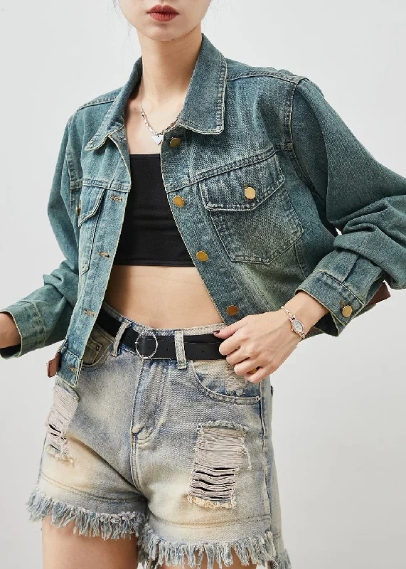 Water - resistant women's trench coats with adjustable cuffs for rainy daysFashion Denim Blue With Belt Short Coats Spring Water - resistant women's trench coats with adjustable cuffs for rainy daysFashion Denim Blue With Belt Short Coats Spring