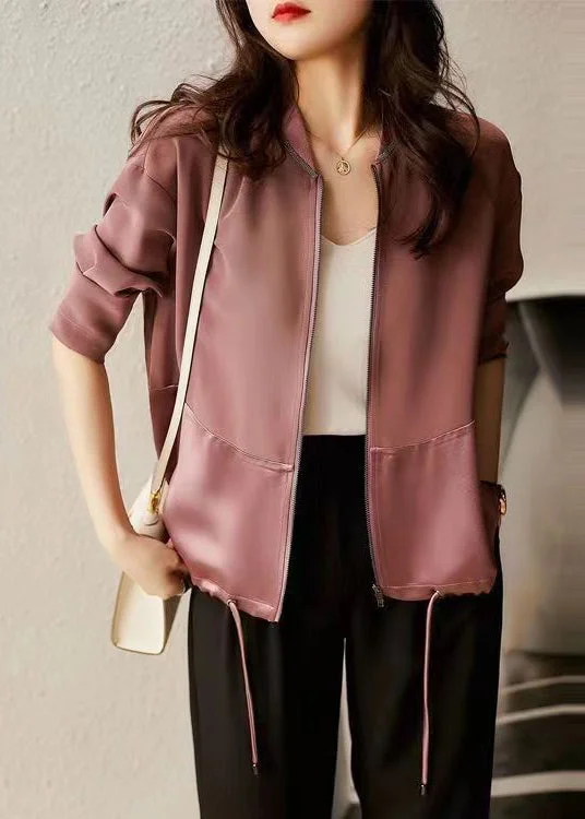 Women's waterproof parka coats with multiple pockets for practicalityFashion Purple Pink Zip Up Patchwork Drawstring Cotton Jacket Fall Women's waterproof parka coats with multiple pockets for practicalityFashion Purple Pink Zip Up Patchwork Drawstring Cotton Jacket Fall