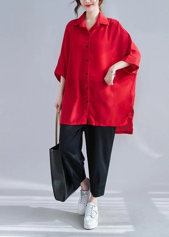 Women's long - sleeve wool coats in a houndstooth pattern for a classic charmFashion Red Asymmetrical Coat Women's long - sleeve wool coats in a houndstooth pattern for a classic charmFashion Red Asymmetrical Coat