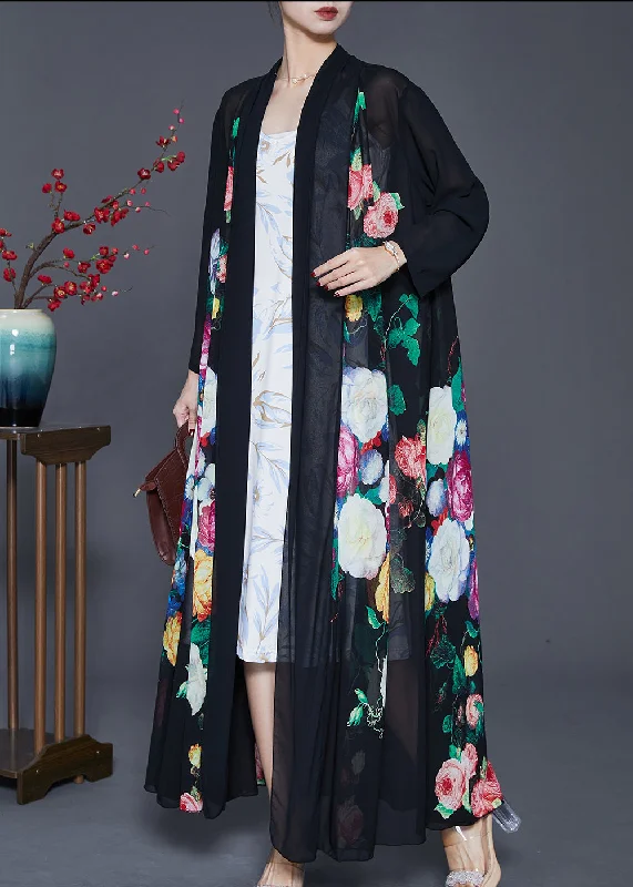 Checkered women's wool coats in a classic pattern for a timeless styleFine Black Oversized Print Chiffon UPF 50+ Coat Cardigan Spring Checkered women's wool coats in a classic pattern for a timeless styleFine Black Oversized Print Chiffon UPF 50+ Coat Cardigan Spring