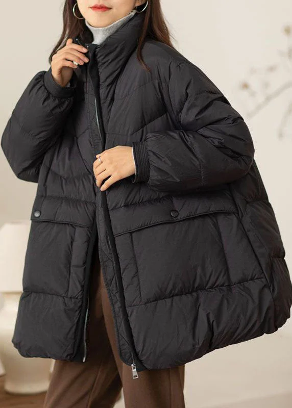 Women's faux fur coats in bright colors for a bold fashion statementFine Black Stand Collar Oversized Pockets Duck Down Down Coat Winter Women's faux fur coats in bright colors for a bold fashion statementFine Black Stand Collar Oversized Pockets Duck Down Down Coat Winter