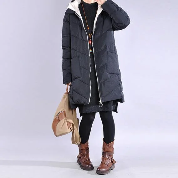 Quilted down women's coats with removable hoods for outdoor activitiesFine black zippered casual outfit casual Jackets & Coats low high design hooded winter coats Quilted down women's coats with removable hoods for outdoor activitiesFine black zippered casual outfit casual Jackets & Coats low high design hooded winter coats