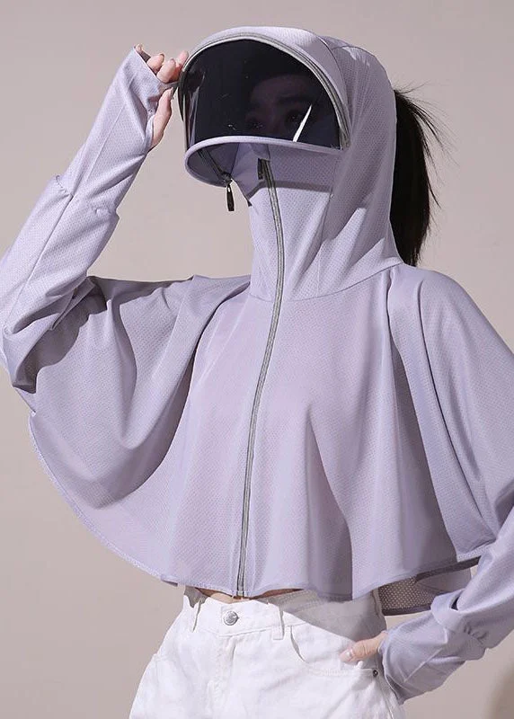 Plus size women's wool blend coats for a warm and stylish winterFine Grey Hooded Zippered Patchwork Ice Silk UPF 50+ Jackets Summer Plus size women's wool blend coats for a warm and stylish winterFine Grey Hooded Zippered Patchwork Ice Silk UPF 50+ Jackets Summer