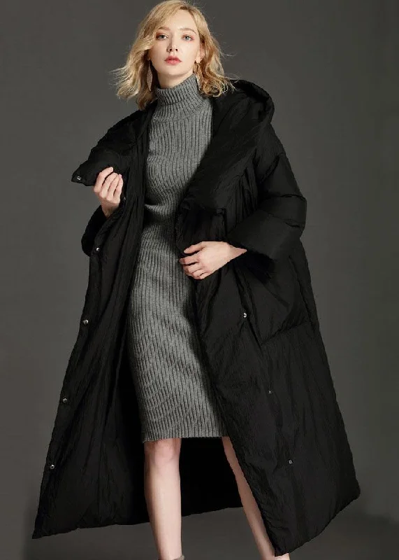 Petite women's wool blend coats with a tailored fit for a flattering silhouetteFitted Black hooded Pockets Loose Winter Duck Down Puffer Coat Petite women's wool blend coats with a tailored fit for a flattering silhouetteFitted Black hooded Pockets Loose Winter Duck Down Puffer Coat