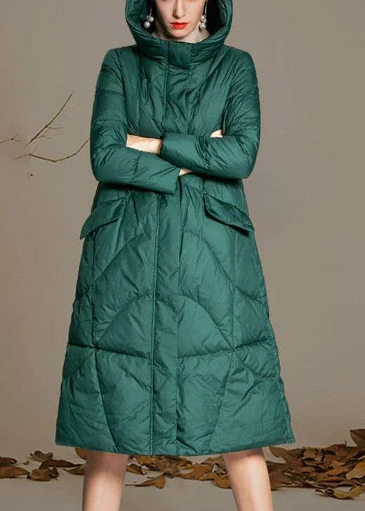 Embroidered women's cotton coats in a bohemian pattern for a unique designFitted Green hooded zippered Winter Duck Down down coat Embroidered women's cotton coats in a bohemian pattern for a unique designFitted Green hooded zippered Winter Duck Down down coat