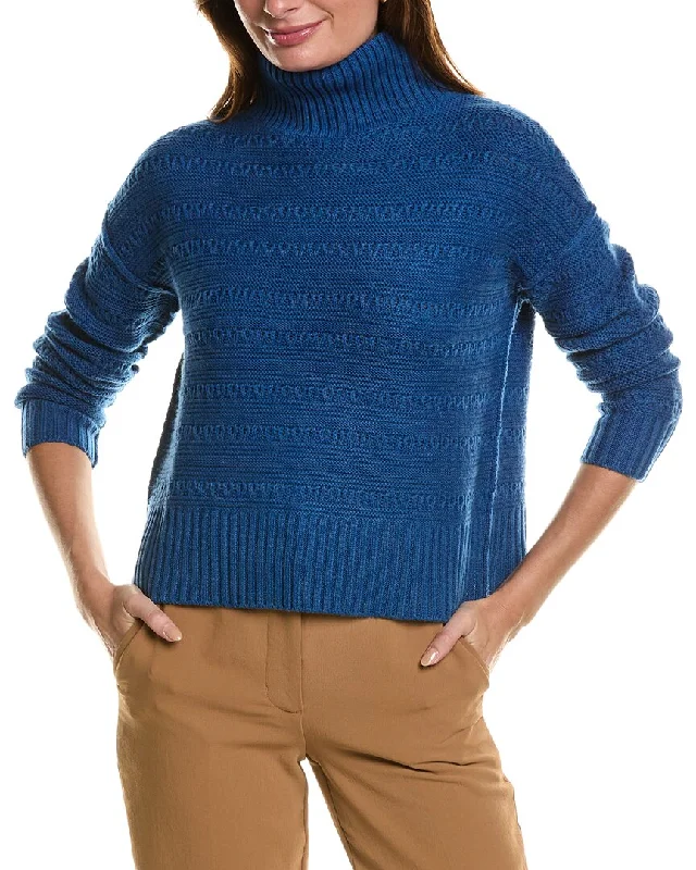 Short Sleeve Women's Cotton Blend Sweaters in Pastel ColorsForte Cashmere Crop Textured Mock Neck Wool & Cashmere-Blend Sweater Short Sleeve Women's Cotton Blend Sweaters in Pastel ColorsForte Cashmere Crop Textured Mock Neck Wool & Cashmere-Blend Sweater