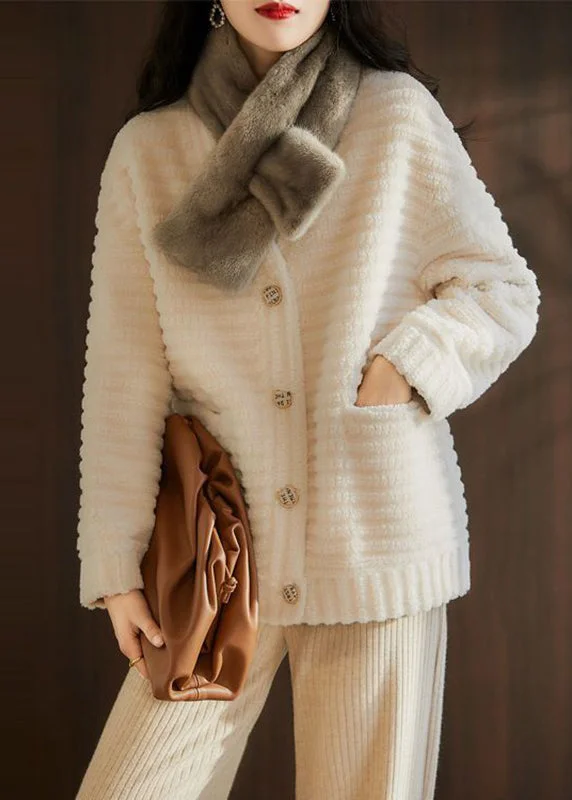 Belted women's cashmere coats in soft pastels for a luxurious feelFrench Beige V Neck Pockets Patchwork Wool Jackets Winter Belted women's cashmere coats in soft pastels for a luxurious feelFrench Beige V Neck Pockets Patchwork Wool Jackets Winter