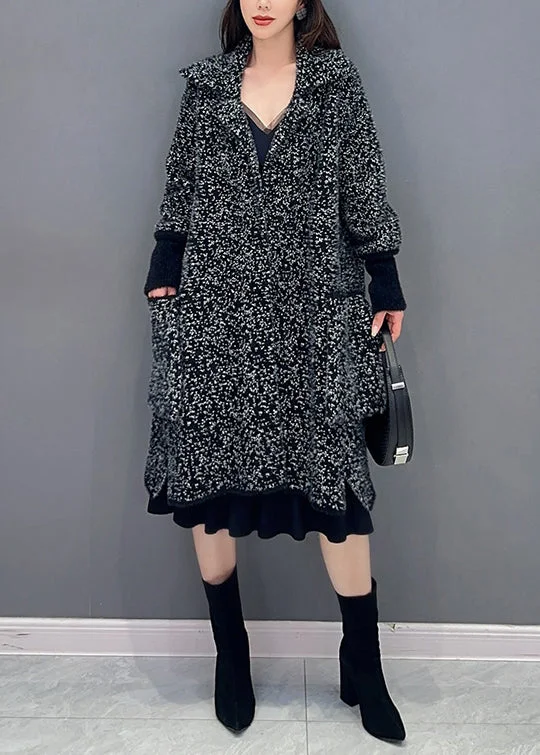 Quilted down women's coats with removable hoods for outdoor activitiesFrench Black Peter Pan Collar Pockets Mink Hair Knitted Coats Fall Quilted down women's coats with removable hoods for outdoor activitiesFrench Black Peter Pan Collar Pockets Mink Hair Knitted Coats Fall