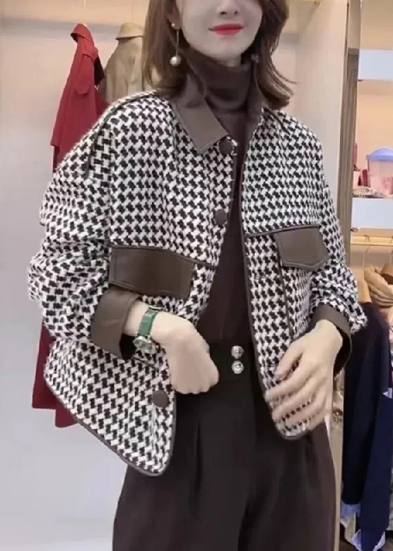 Mid - length women's down coats in a slim fit for a modern and sleek appearanceFrench Coffee Peter Pan Collar Button Cotton Coat Long Sleeve Mid - length women's down coats in a slim fit for a modern and sleek appearanceFrench Coffee Peter Pan Collar Button Cotton Coat Long Sleeve