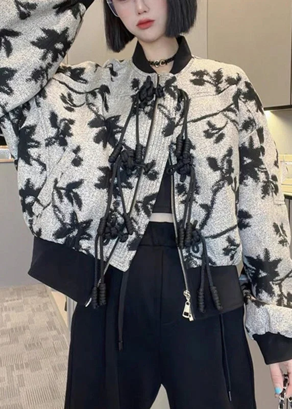 Belted women's cashmere coats in soft pastels for a luxurious feelFrench O-Neck Zippered Print Coats Long Sleeve Belted women's cashmere coats in soft pastels for a luxurious feelFrench O-Neck Zippered Print Coats Long Sleeve