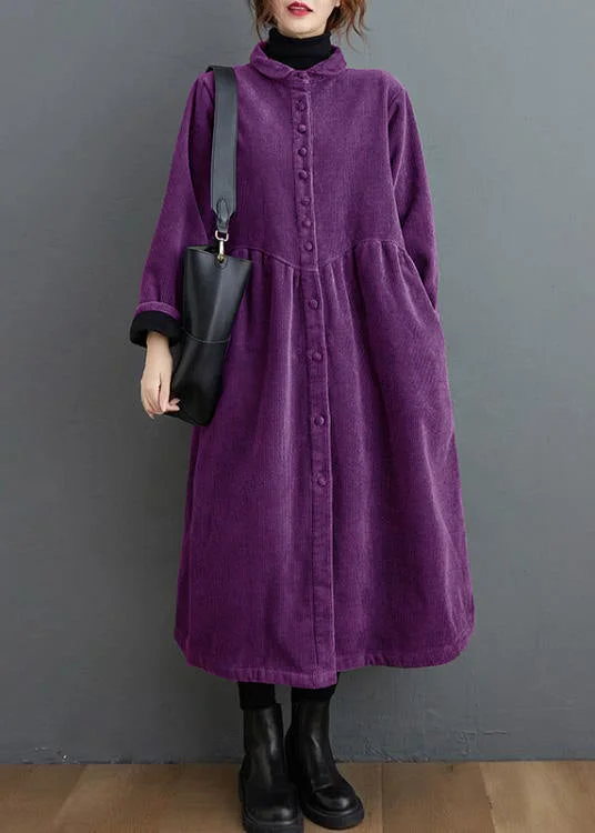 Women's waterproof parka coats with multiple pockets for practicalityFrench purple corduroy coats Inspiration thick Cinched women coats ( Limited Stock) Women's waterproof parka coats with multiple pockets for practicalityFrench purple corduroy coats Inspiration thick Cinched women coats ( Limited Stock)