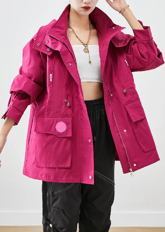 Women's knee - length wool blend coats with a fur collar for added warmthFrench Purple Hooded Patchwork Letter Embroideried Spandex Jacket Fall Women's knee - length wool blend coats with a fur collar for added warmthFrench Purple Hooded Patchwork Letter Embroideried Spandex Jacket Fall