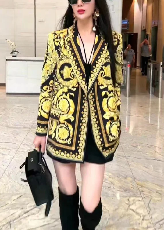 Quilted down women's coats with removable hoods for outdoor activitiesFrench Yellow Peter Pan Collar Print Patchwork Cotton Coats Fall Quilted down women's coats with removable hoods for outdoor activitiesFrench Yellow Peter Pan Collar Print Patchwork Cotton Coats Fall