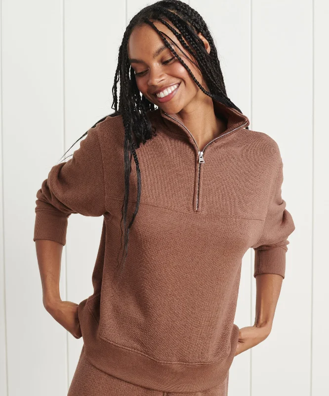 Longline Women's Mohair Sweater Dresses in a Loose FitHalf Zip Sweatshirt