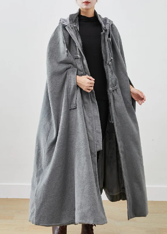 Belted women's cashmere coats in soft pastels for a luxurious feelHandmade Grey Oversized Lengthen Warm Fleece Hooded Coat Cloak Sleeves Belted women's cashmere coats in soft pastels for a luxurious feelHandmade Grey Oversized Lengthen Warm Fleece Hooded Coat Cloak Sleeves