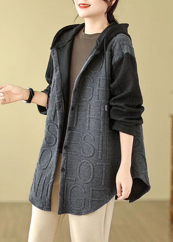 Women's faux fur coats in bright colors for a bold fashion statementHandmade Grey Patchwork Hooded Coats Long Sleeve Women's faux fur coats in bright colors for a bold fashion statementHandmade Grey Patchwork Hooded Coats Long Sleeve