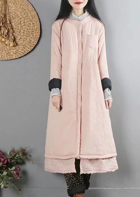 Plus size women's wool blend coats for a warm and stylish winterHandmade Pink Pockets Patchwork Fine Cotton Filled Coats Winter Plus size women's wool blend coats for a warm and stylish winterHandmade Pink Pockets Patchwork Fine Cotton Filled Coats Winter
