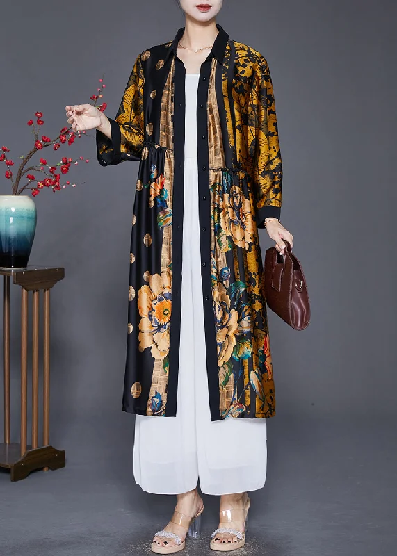 Petite women's wool blend coats with a tailored fit for a flattering silhouetteHandmade Yellow Oversized Print Wrinkled Silk Coats Fall Petite women's wool blend coats with a tailored fit for a flattering silhouetteHandmade Yellow Oversized Print Wrinkled Silk Coats Fall