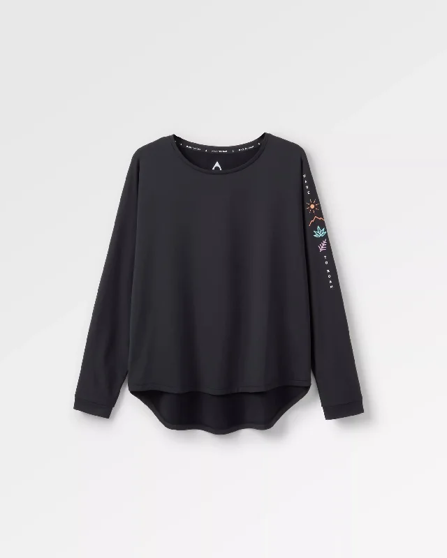 Striped Women T Shirt in a Classic PatternHatha Recycled Active Top - Black